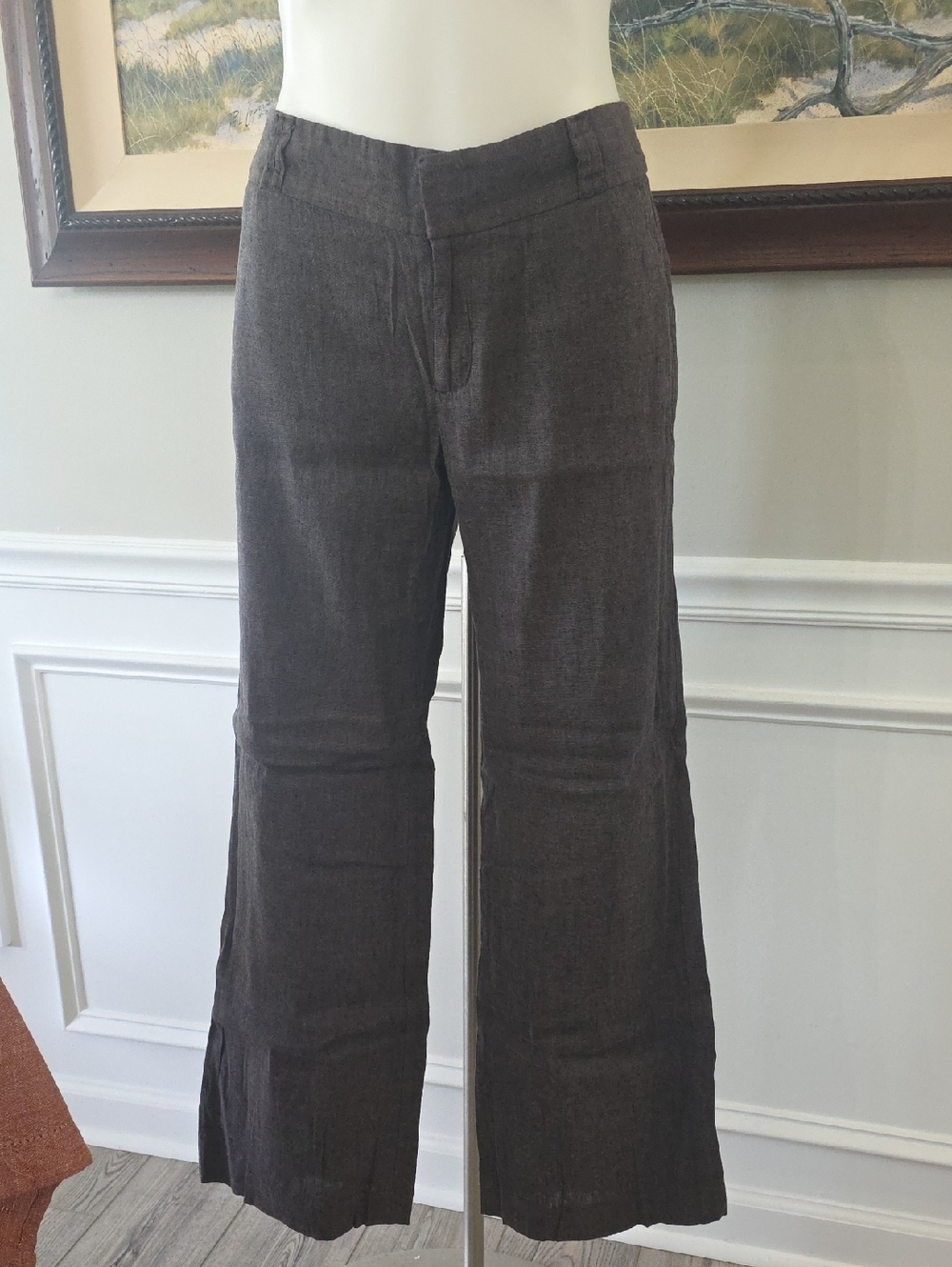 Banana Republic Dark Brown Wide-Leg Chinos